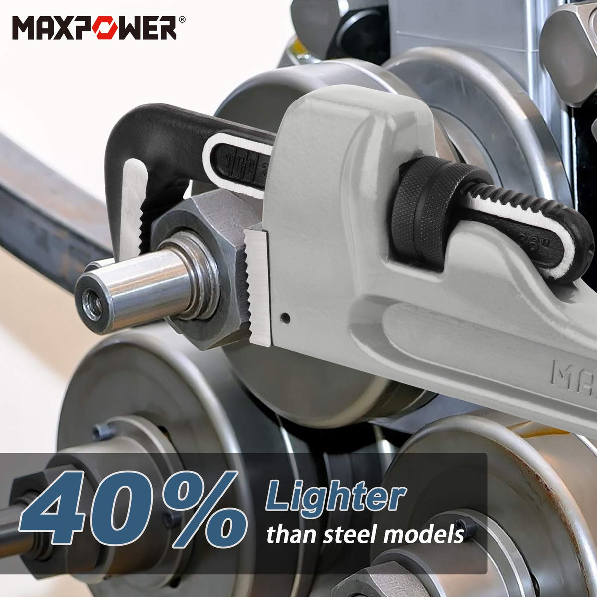 MAXPOWER 36-inch Pipe Wrench, 4.7” Jaw Opening, Aluminum Plumbing Wrench