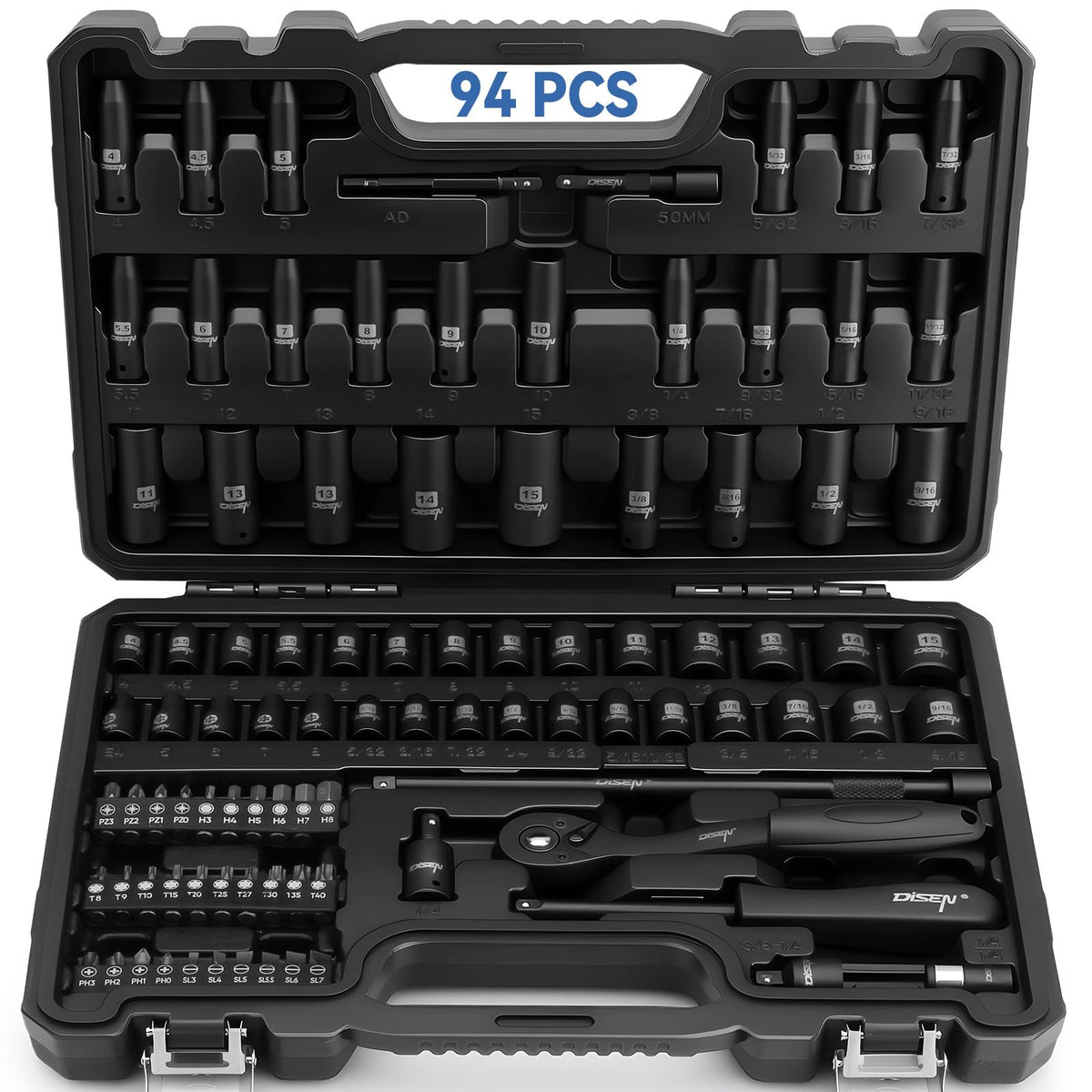 DISEN 94 PCS 1/4" Drive Impact Socket Set