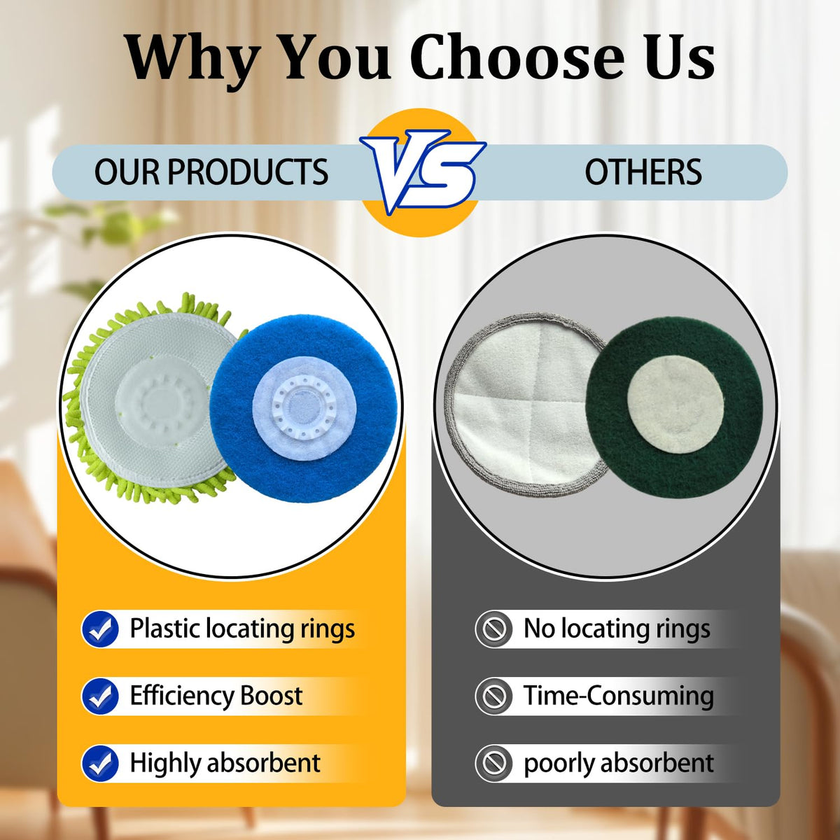 HXZIYI S7000/S8201 Steam and scrub Mop Replacement Pads