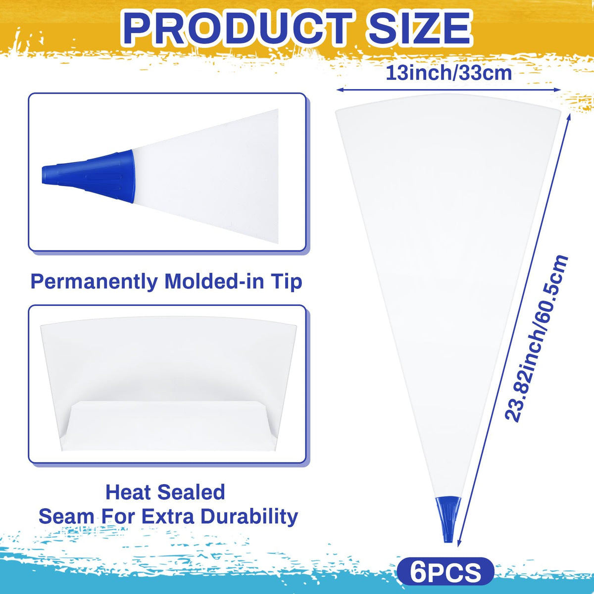 Gueevin 6 Pcs Masonry Mortar Bag for Tile, 13 x 24 Inch, Grout Bag