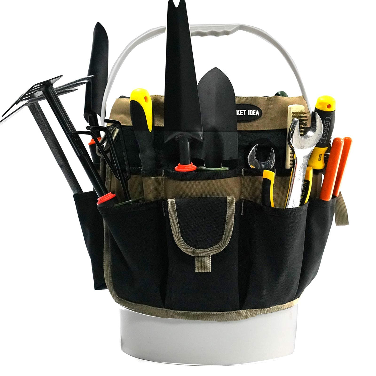 MELOTOUGH Bucket Tool Organizer With 35 Pockets Fits to 3.5-5 Gallon Bucket
