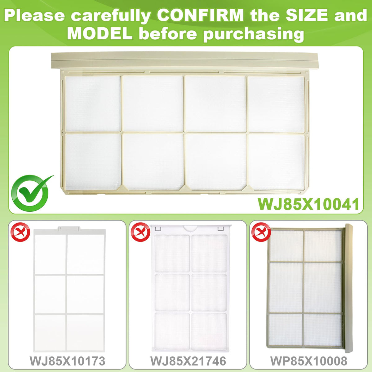 WJ85X10041 Air Filter Replacement for GE Air Conditioner Filter