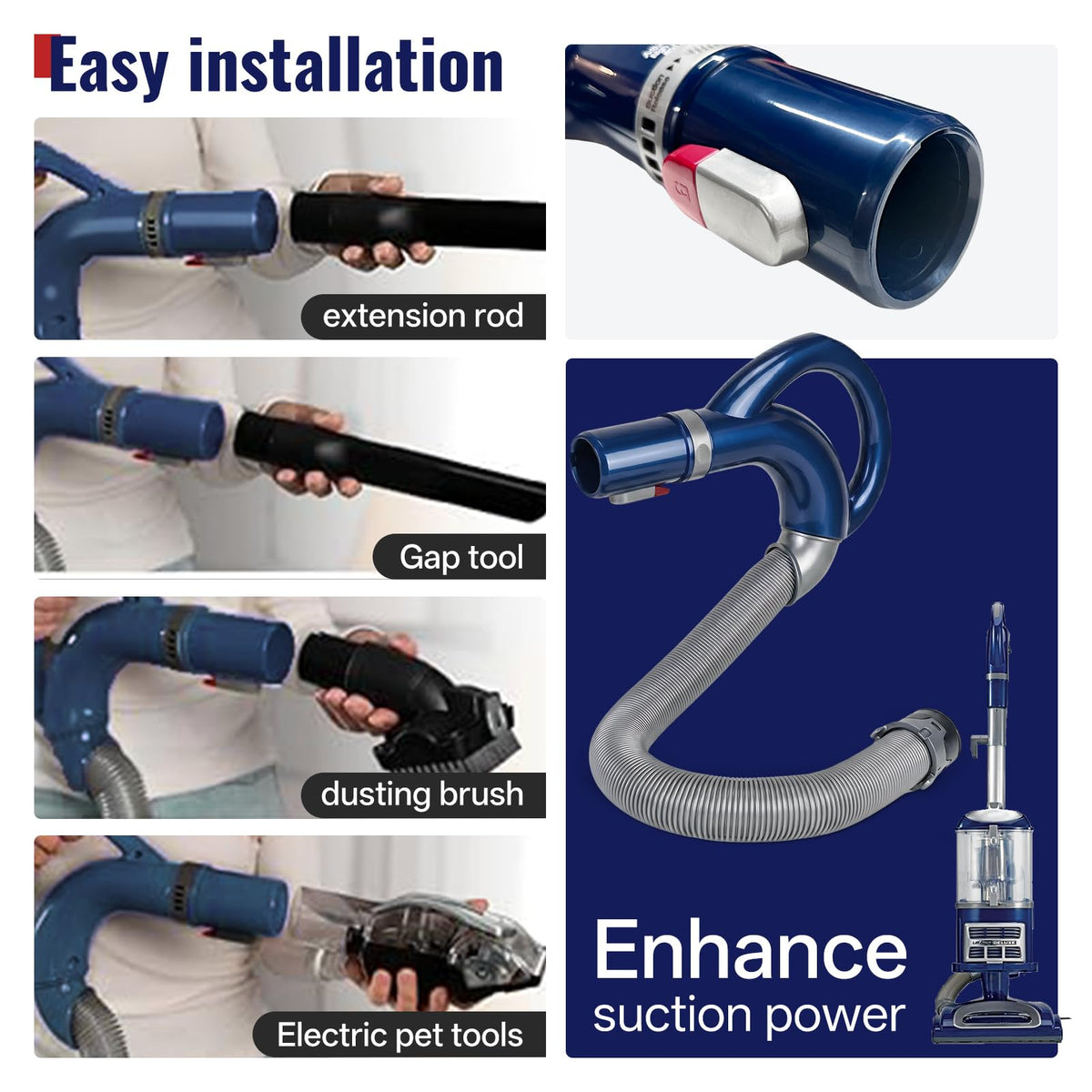 Flexible Upgraded Vacuum Hose Compatible with Shark Navigator