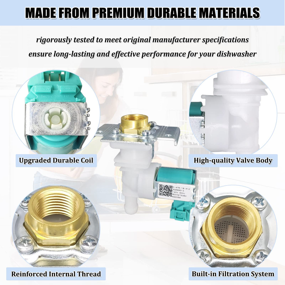 622058 Dishwasher Water Inlet Valve - 00622058 Dishwasher Water Valve Replacement Parts AP4927070 PS3491417 33299010