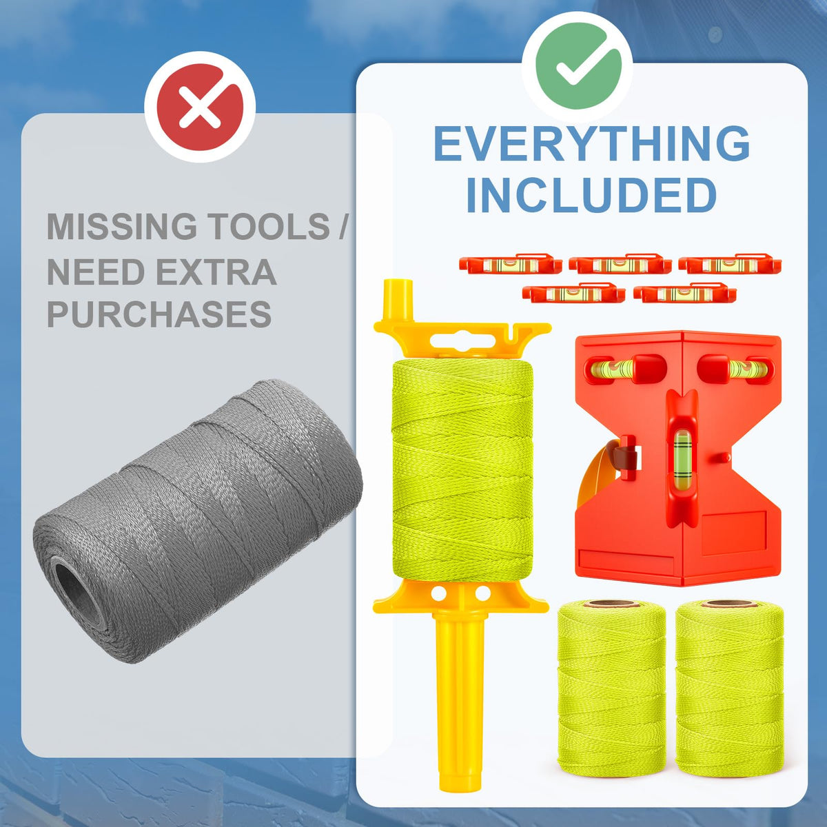 Amylove 3 Rolls Mason Line String, #18 500 ft Per Roll, Fluorescent Yellow