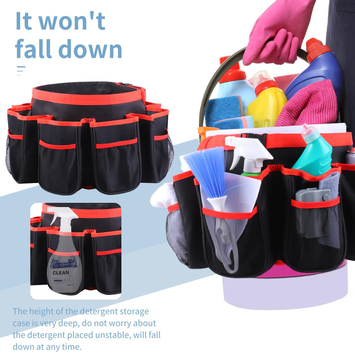 Bucket Cleaning Tool Organizer,Wash Tool Caddy 5-Gallon Organizer for Home