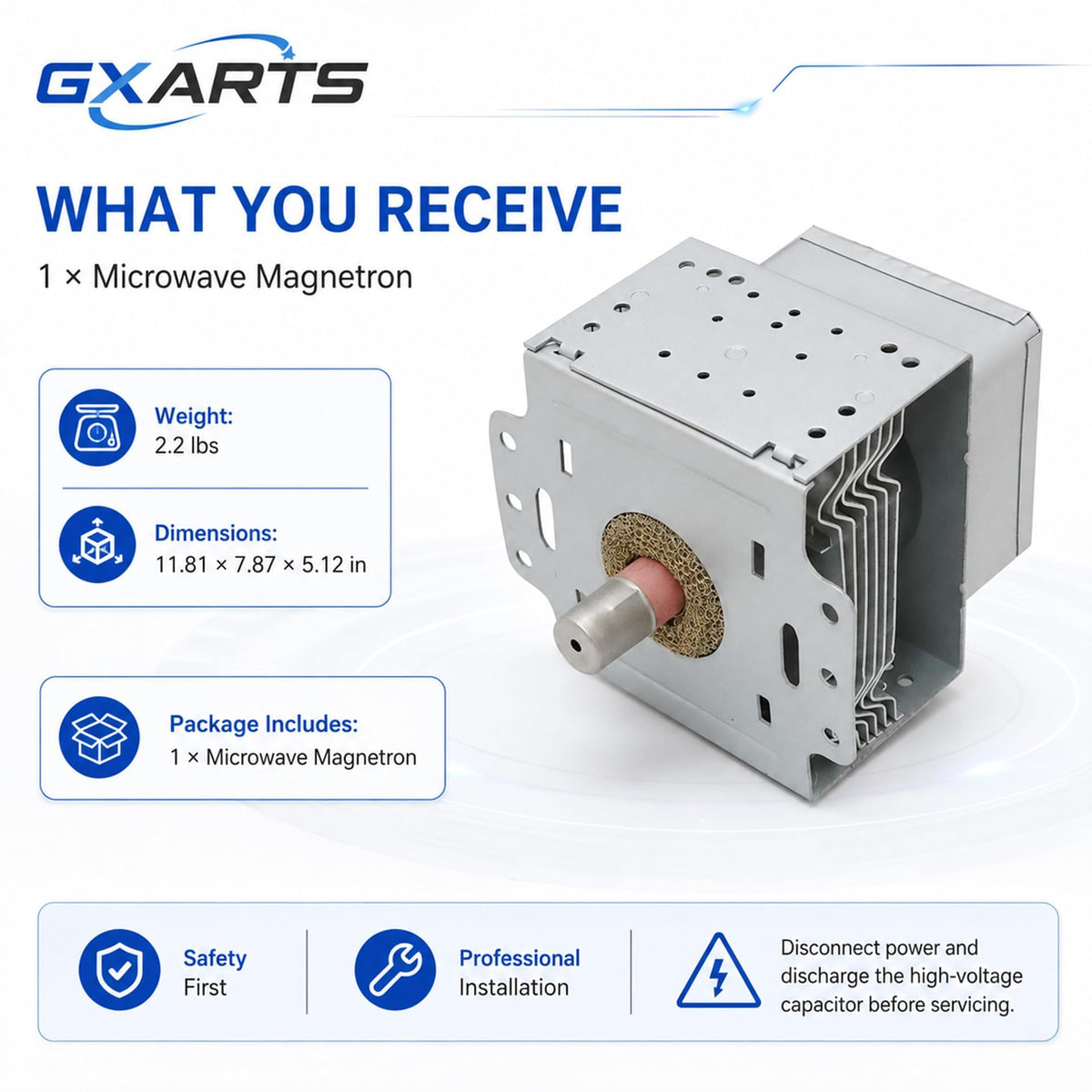 GXARTS Magnetron 6324W1A001B Fit for LG Microwave LRM1240ST MV1610ST