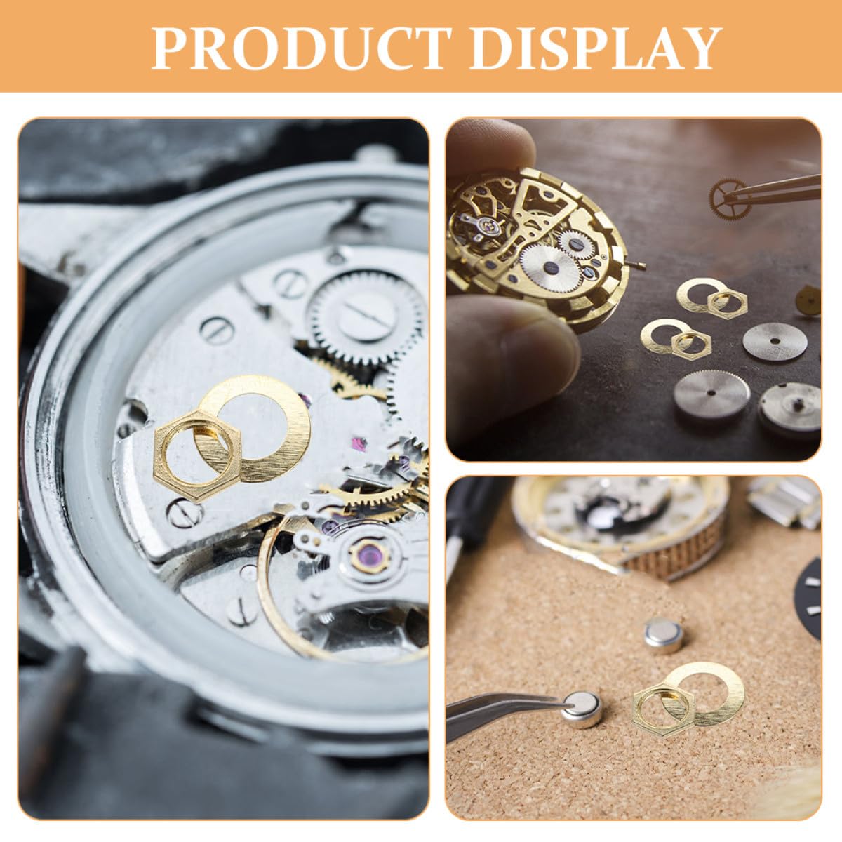 GOOHOCHY Quartz Clock DIY Fittings Nut and Washer Kit Clock Movement Parts for Wall Repair Assembly and Replacement 10 Nuts 10 Washers