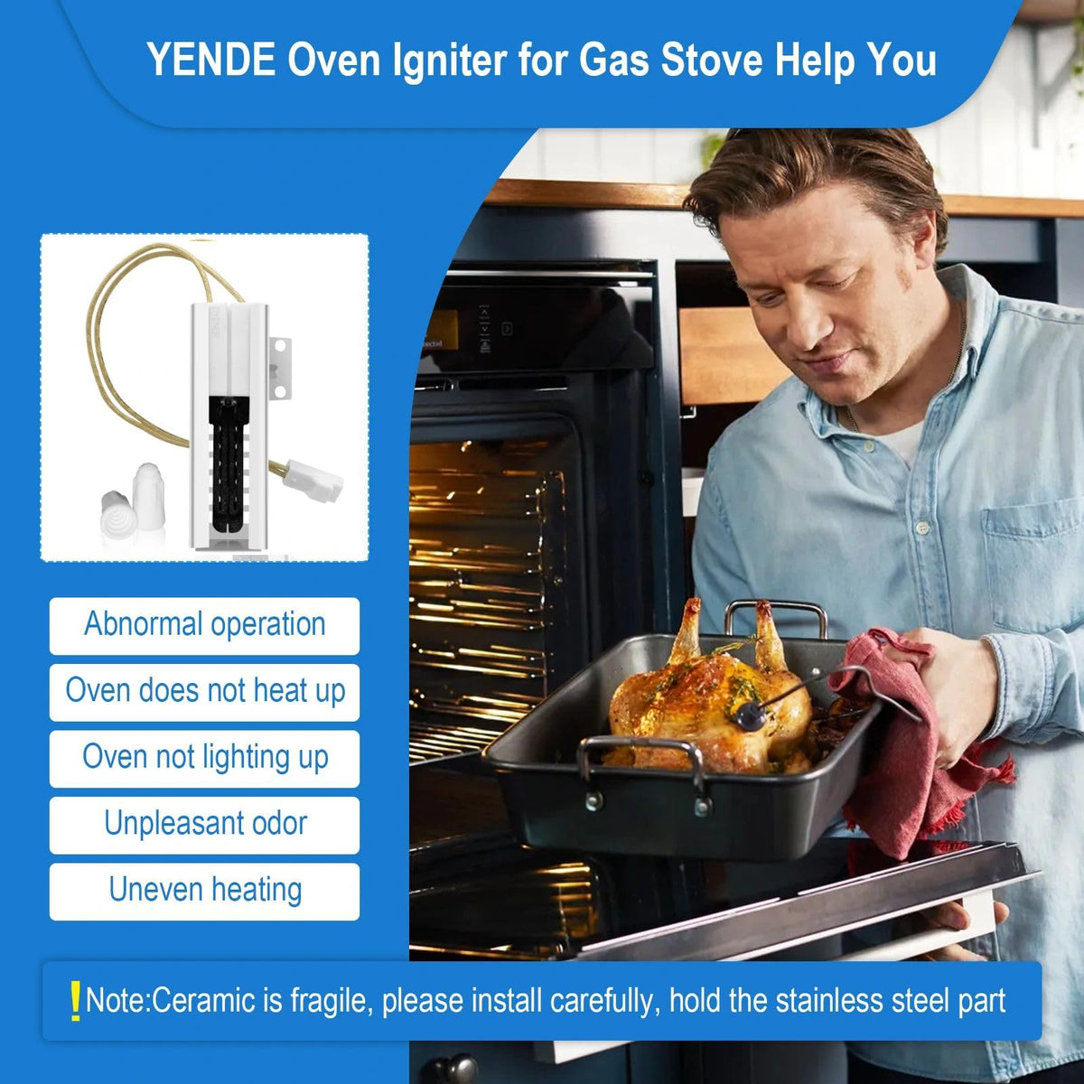 W11208965 Gas Range Oven Igniter, For Whirlpool Oven Igniter, For Amana Oven Igniter for Gas Stove, Repalce W11590294 W11176454 W10914411 4977065 AP7193166 PS16744629 EAP16744629 Etc.