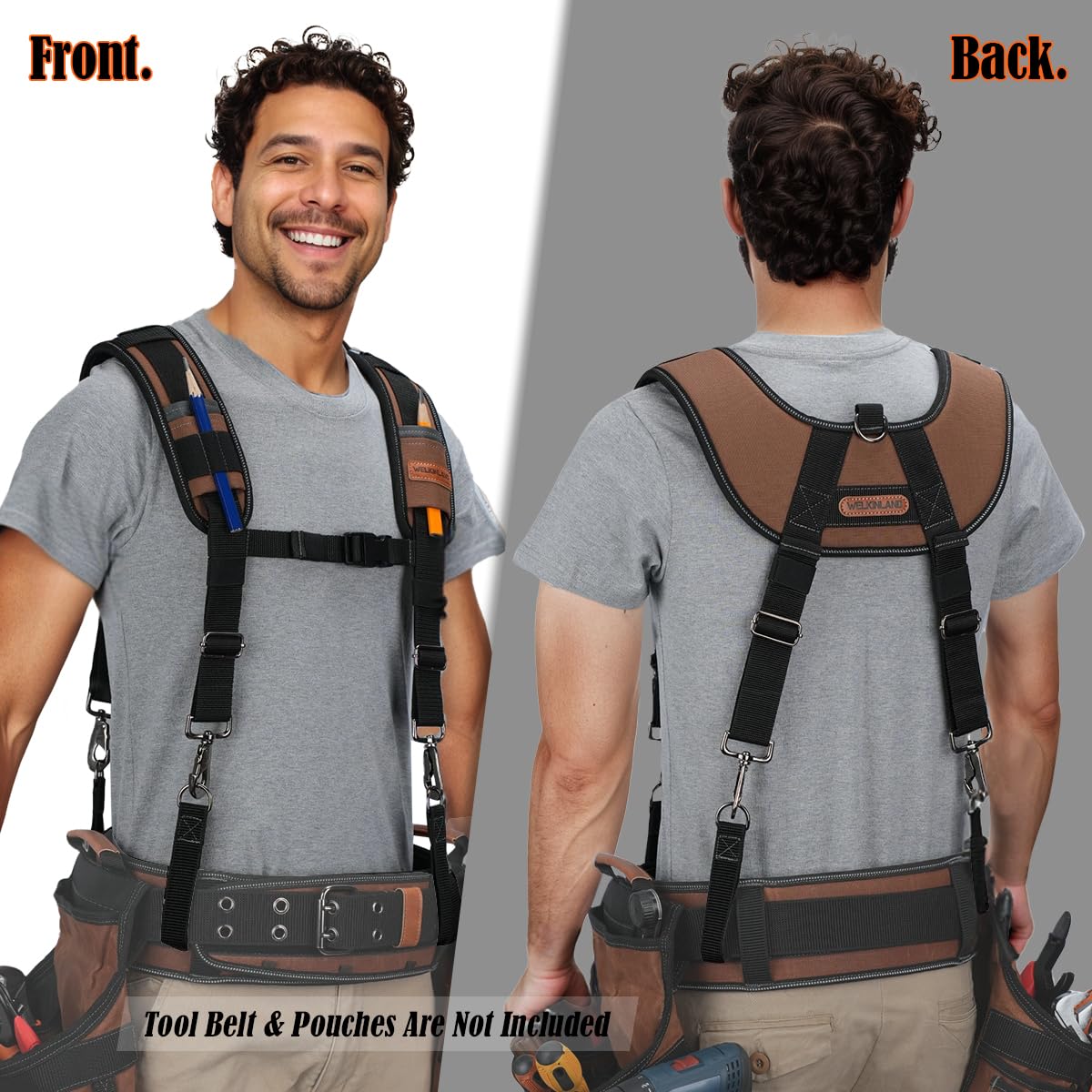 WELKINLAND Heavy-Duty Tool Belt Suspender, Padded Tool Belt Suspenders