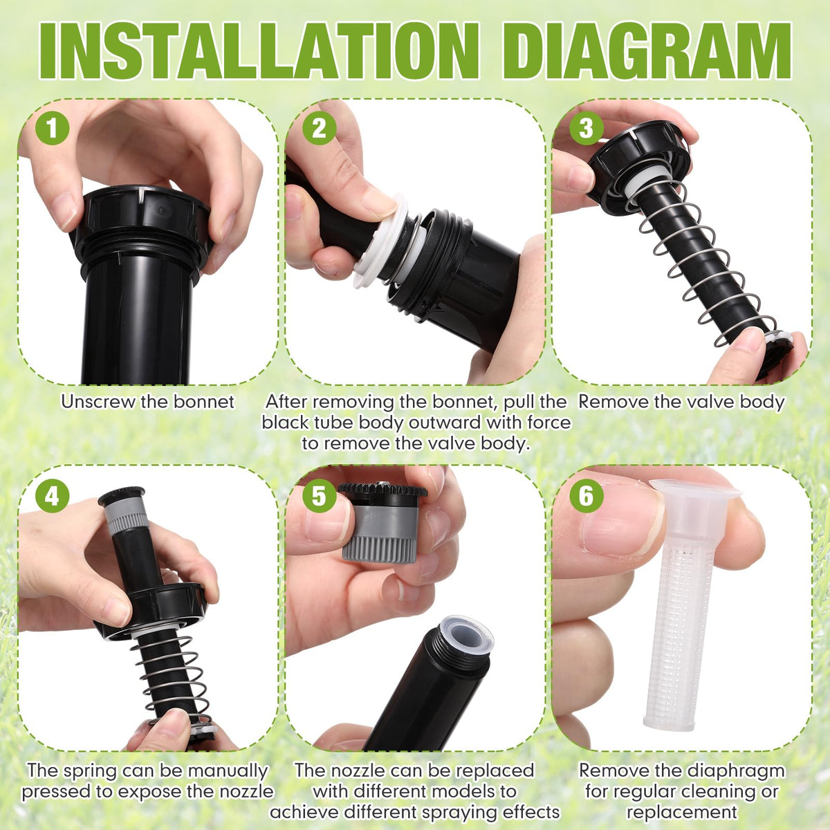 Chicmount 5 Pack 4 Inch Pop up Sprinkler Head Compatible with 1800 Series