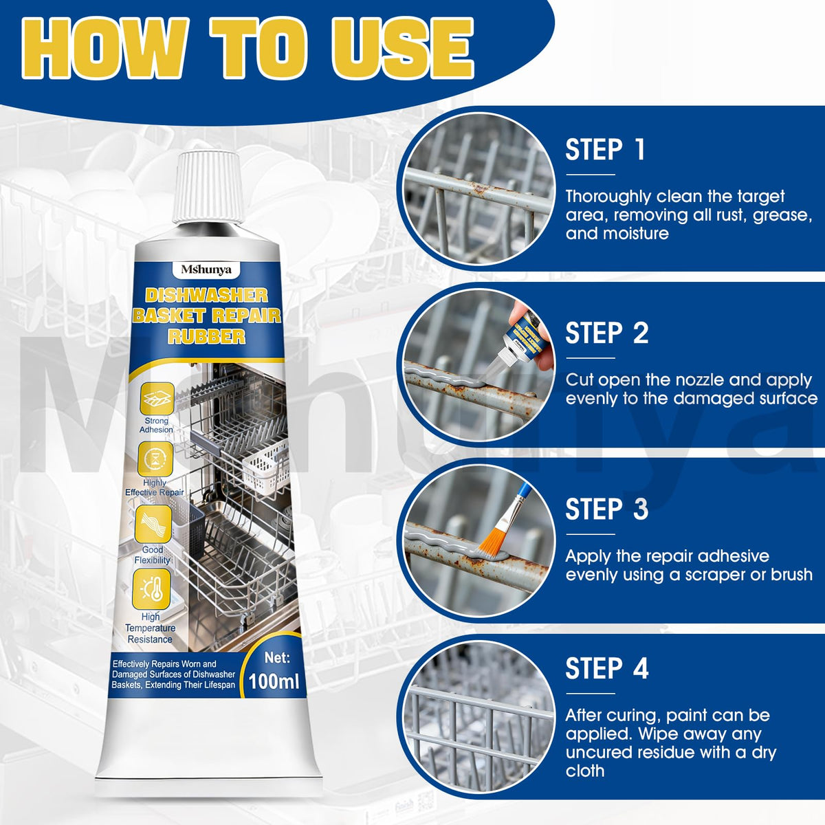 3.38 Oz Dishwasher Rack Repair Kit, High Low Tempe
