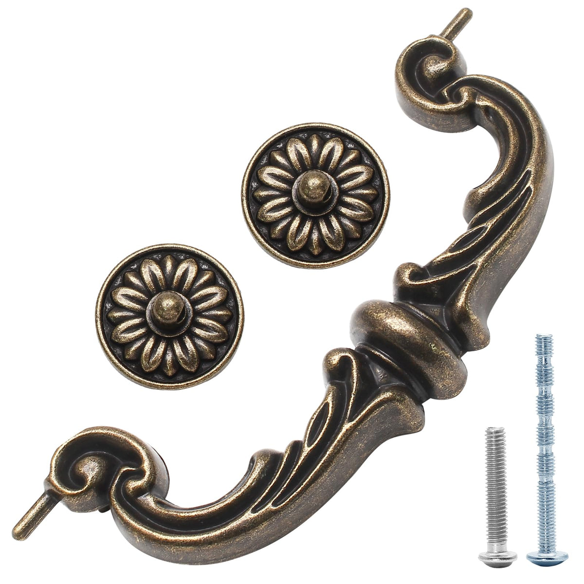 Uenhoy 8 Pack Vintage Drawer Pulls 6 in Hole Center Drop Bail Cabinet Pulls