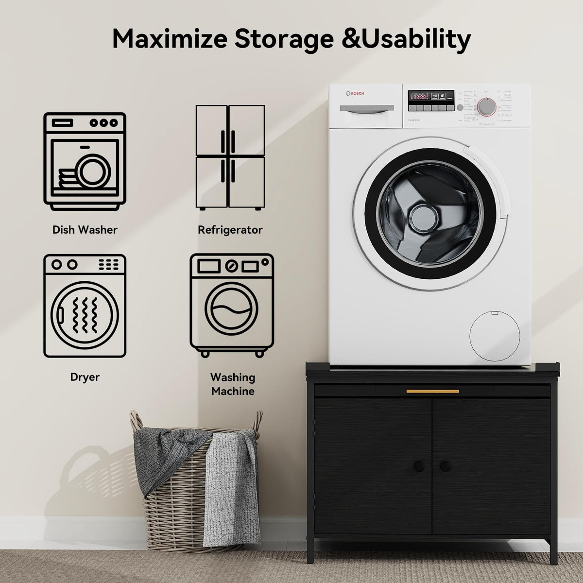 ZealWe 2 Pack 29" Laundry Pedestal for Washer and 