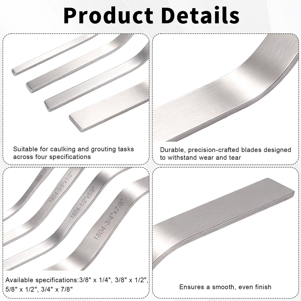 XIHIRCD 4pcs Brick Jointers, Double-Sided Tuck Pointing Tools