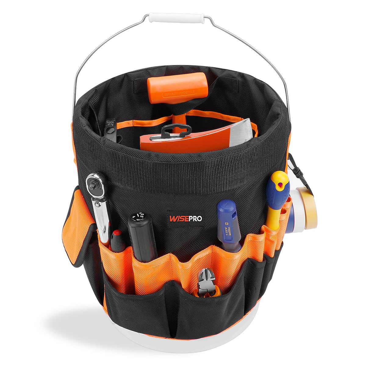 WISEPRO Bucket Tool Organizer with 30 Pockets Fits for 5 Gallon Bucket