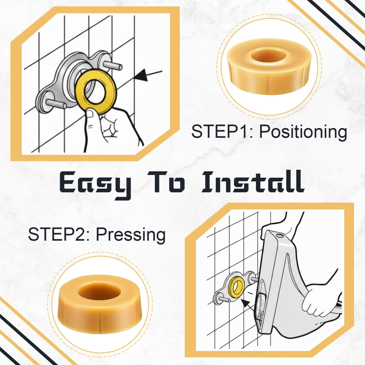 Marsui 8 Pack Wax Rings for Toilet 2 Inch Toilet Wax Ring Replacement Kit