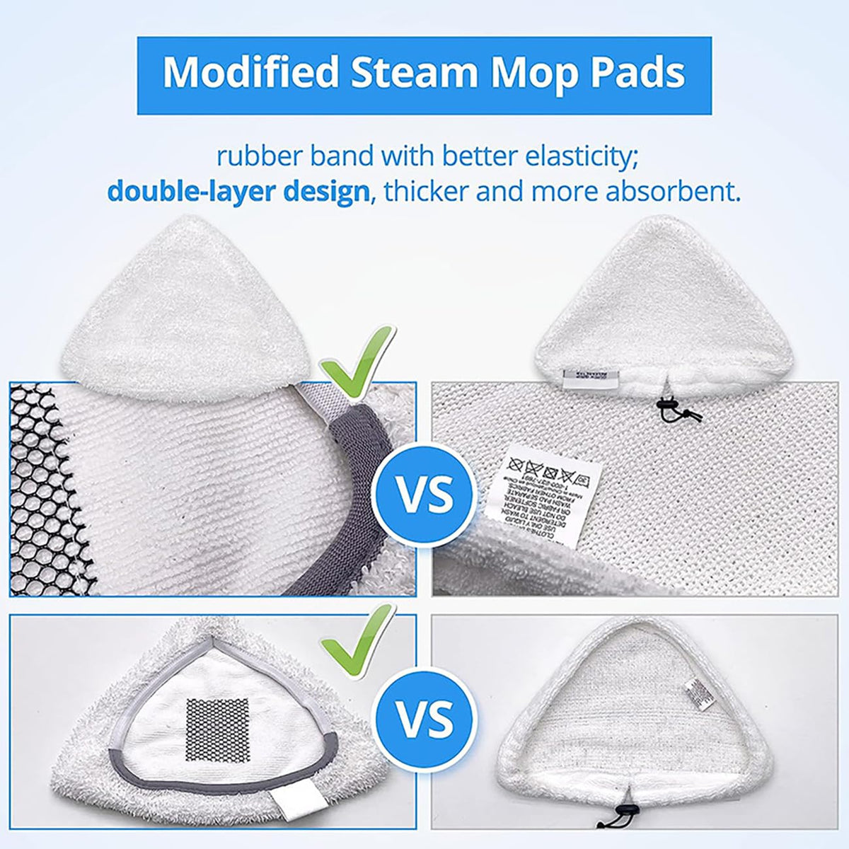 Steam Mop Pads for Bissell Poweredge Lift-Off Powerforce Washable Triangle Steam Replacement Pads 2078 2165 20781 1544Z Reusable (3 Soft + 3 Scrubby)