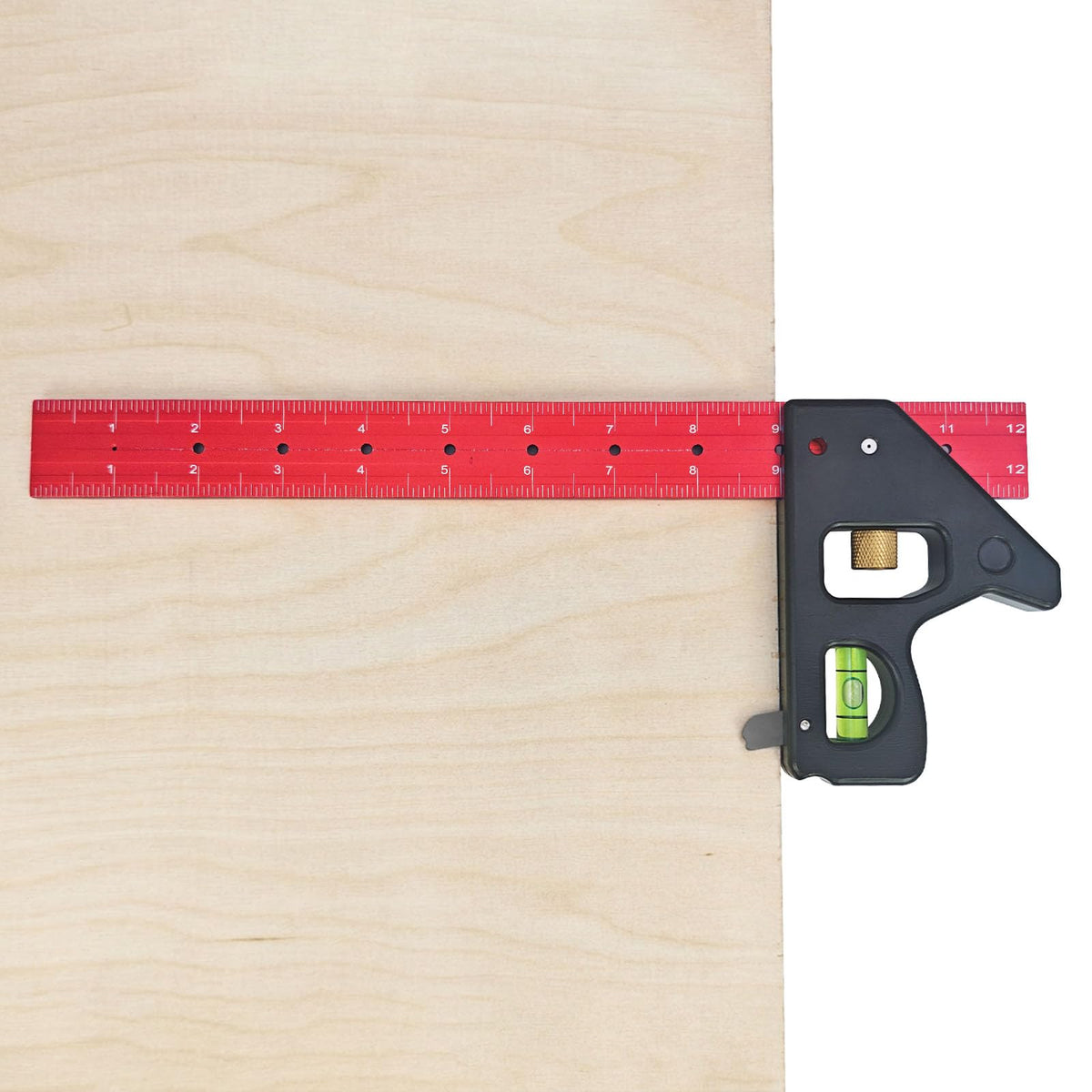 Combination Square 12 Inch, Precision Woodworking Square with Support Lip