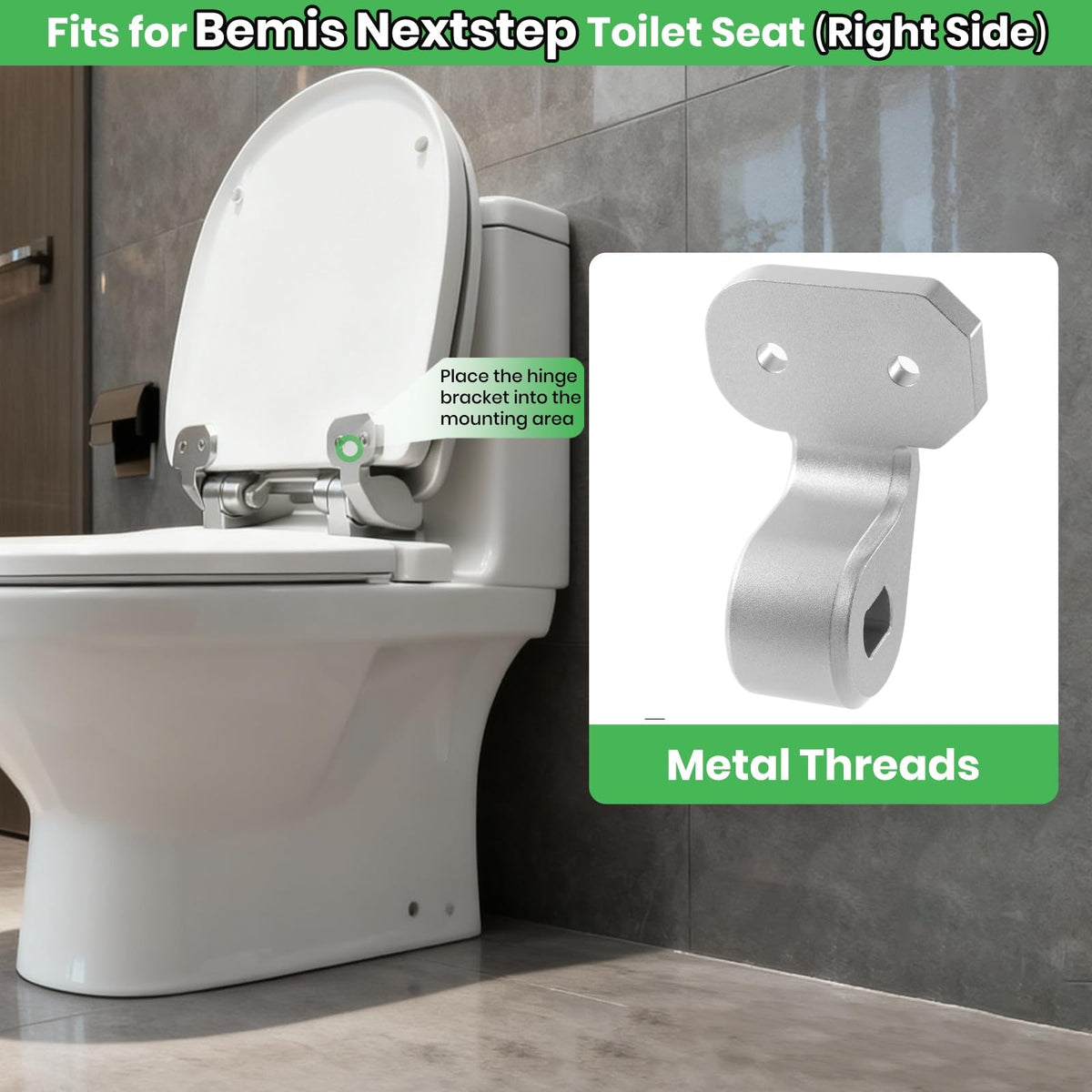 Metal Toilet Seat Hinge Replacement for Bemis Nextstep Right-Side