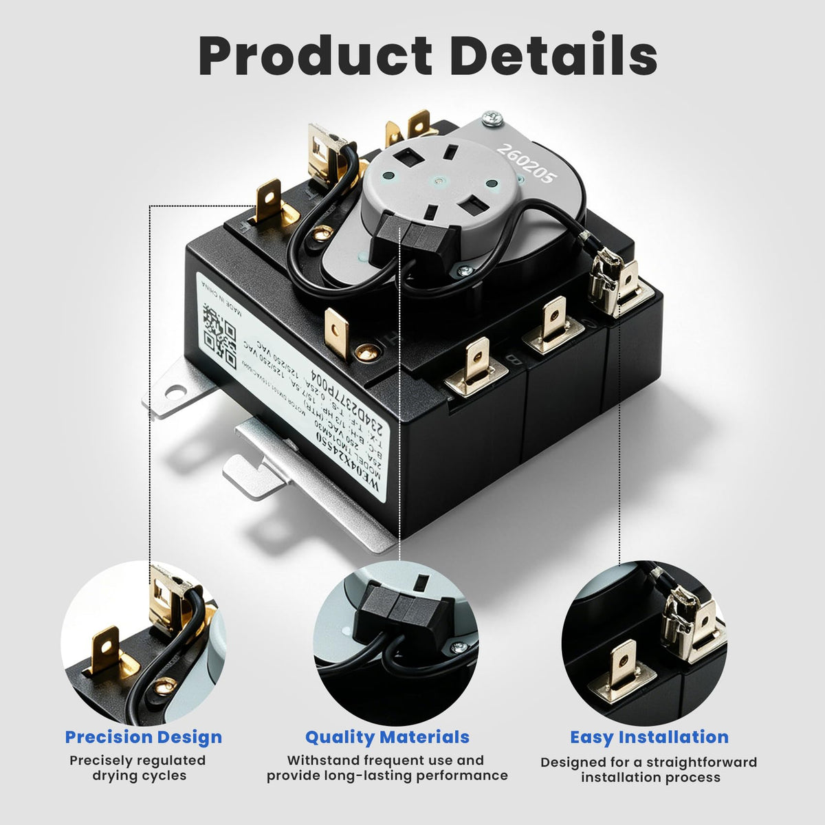 WE04X24550 Dryer Timer Compatible with GE Timer GTD42EASJ2WW GTD48EASW0WB