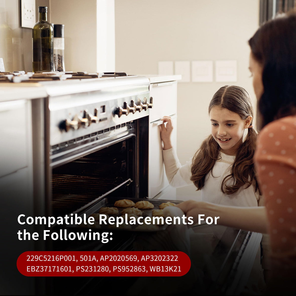 GEIparts WB13K21 Oven Igniter for Gas Stove, Replacement Parts for Range, Replace 5303935066, WB13K0021, WB13T10045, WB13K10026, IG9998, 501A, PS231280, AP2020569 Ignitors