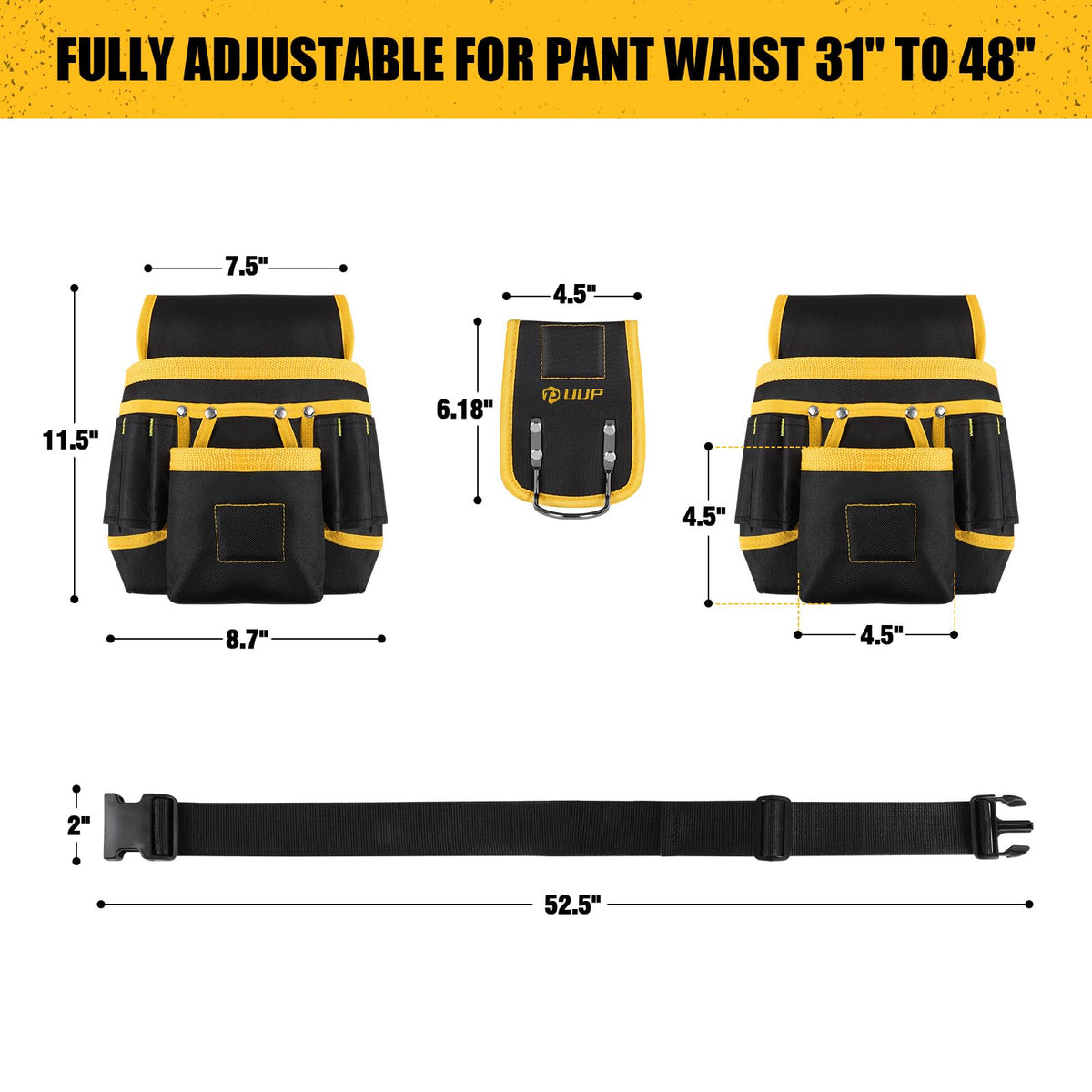 Magnetic Tool Belt for Men, 26 Pockets Heavy Duty Nail Tool Pouch Dad Gift