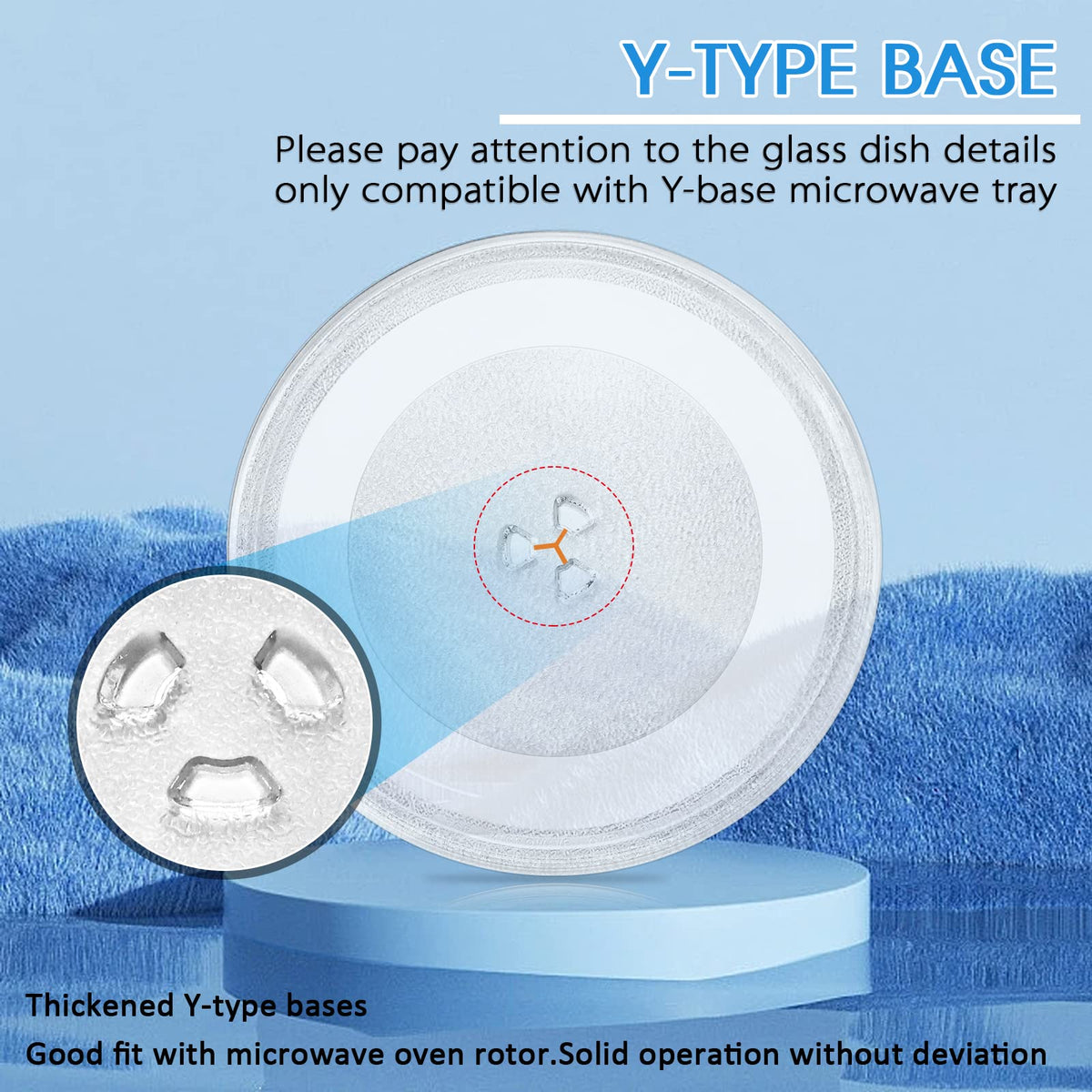 12 inch Microwave Glass Plate Replacement for Whirl-pool Microwave Glass Turntable Plate W10337247 WPW10337247 W11367904 W11335034 W11291538 W11443145 and other 1.5 & 1.7 Cubic Foot by Fetechmate