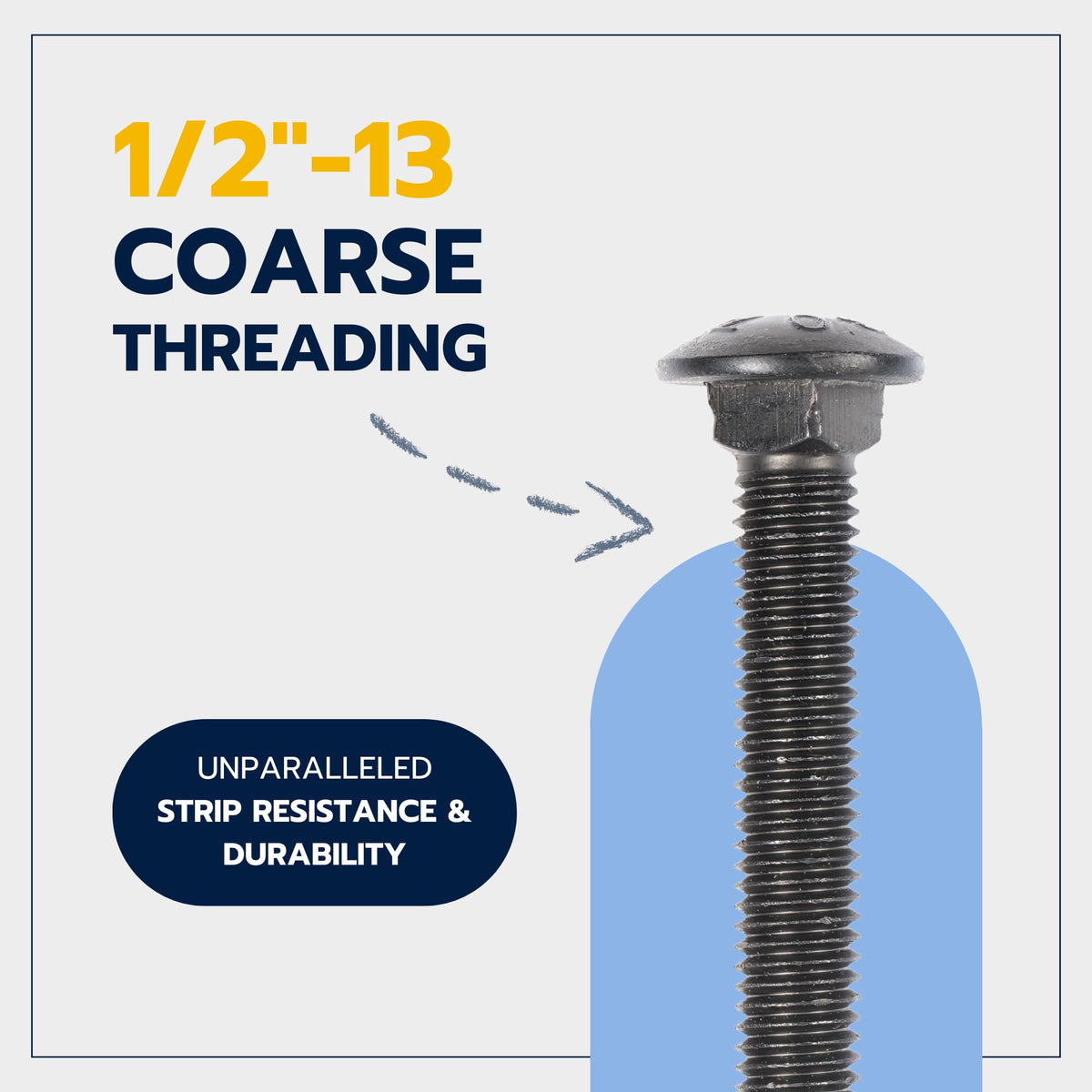 1/2 in. x 5 in. Black Carriage Bolt Kit Includes 12 Bolts, 12 Washers, and 12 Nuts, Ceramic Black Ruspert Coated for Exterior Use - 2X Rust Resistance of Galvanized by Makers Bolt