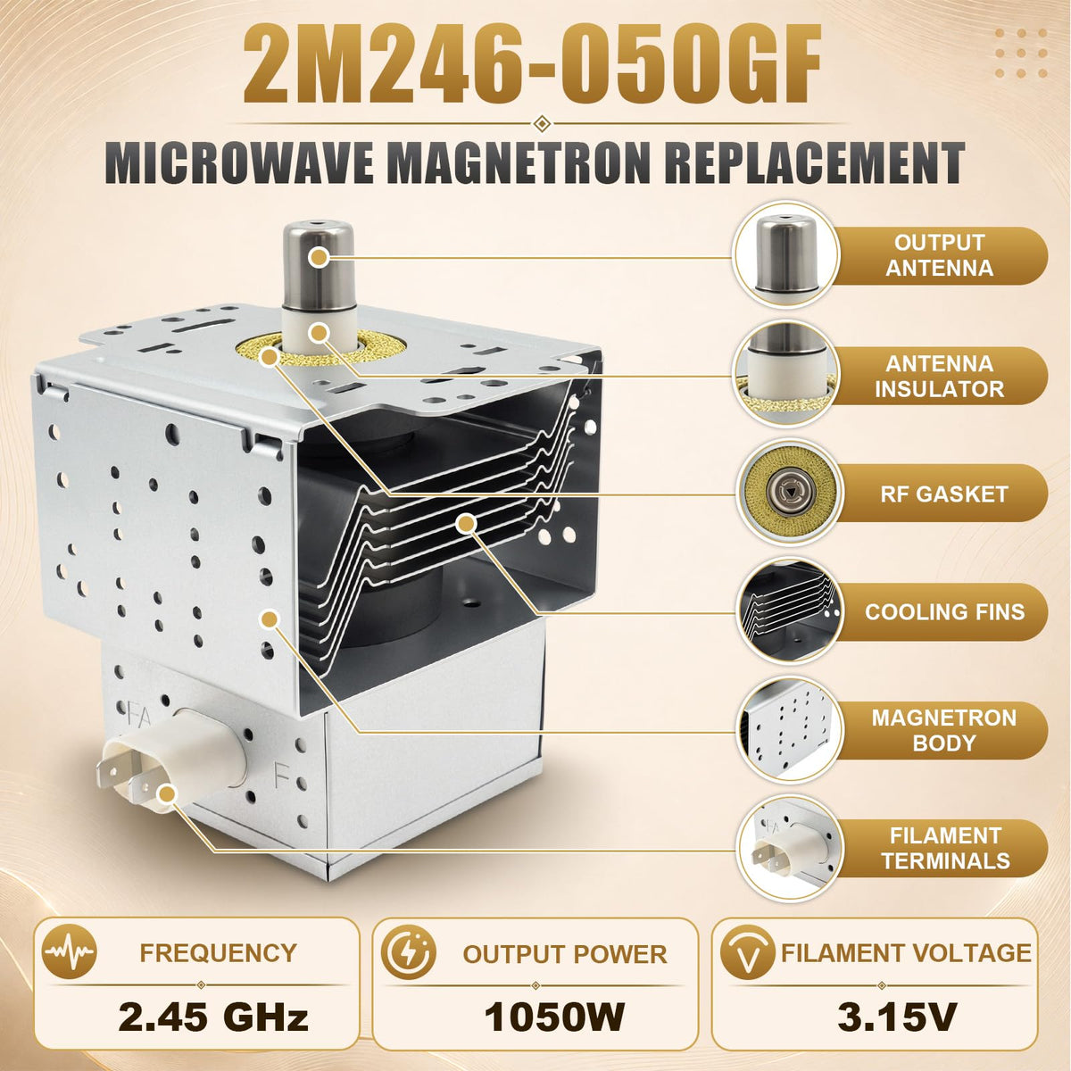 2M246 050GF 6324W1A001L Microwave Magnetron Compat