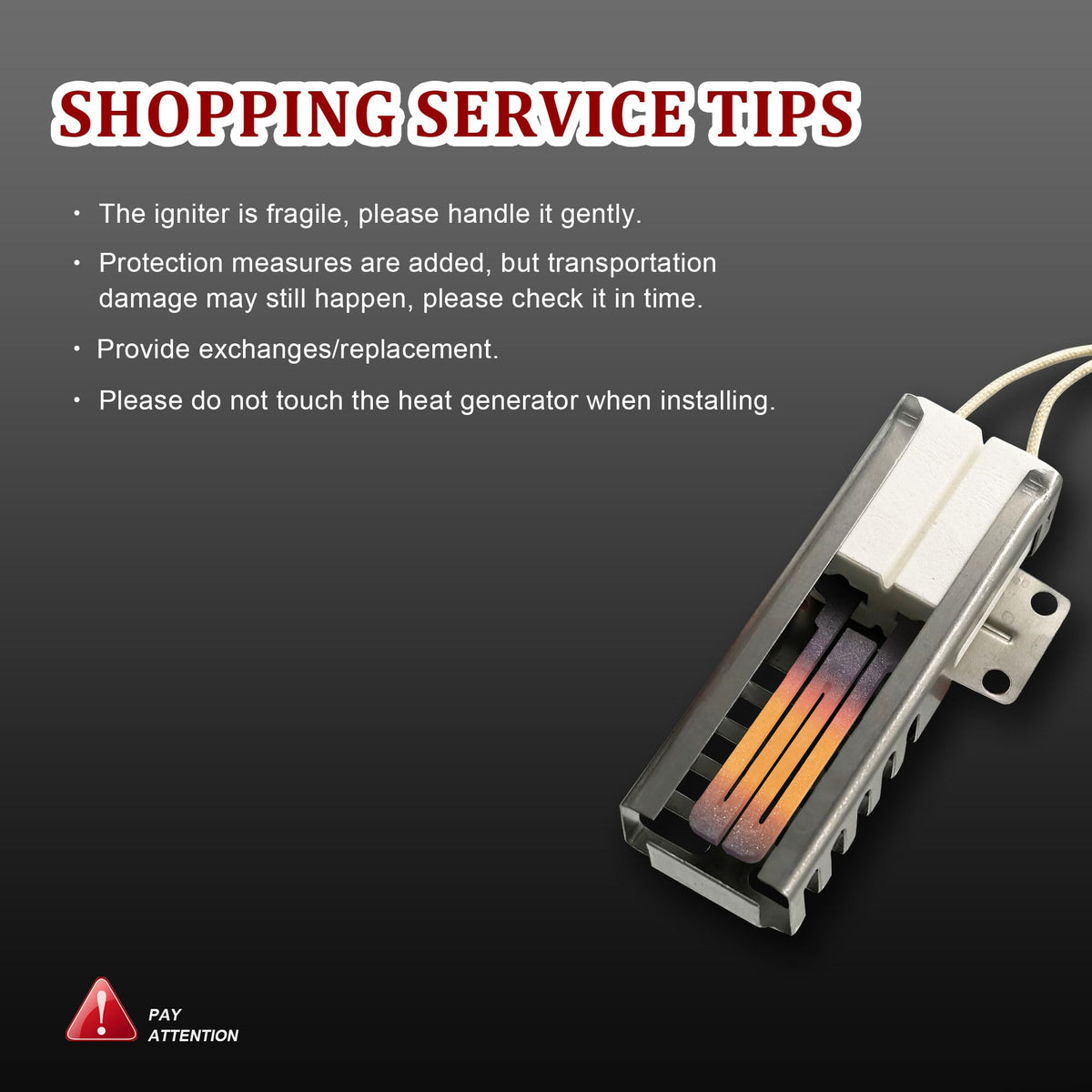 GEIparts DG94-00520A DG94-01441A Gas Range Oven Flat Igniter for Stove, Ignitor Replaceable AP5577941, PS4241428, 114491, 2692271
