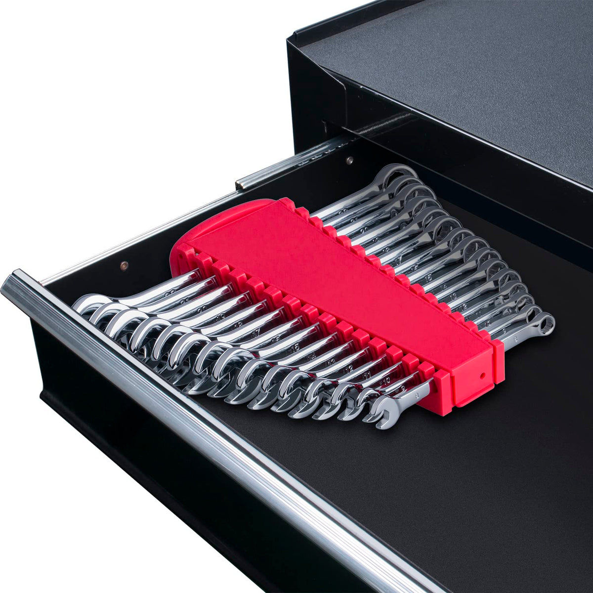 Max Torque 15-Piece Premium Combination Wrench Set, Chrome Vanadium Steel, Long Pattern Design, Include Metric Sizes 8, 9, 10, 11, 12, 13, 14, 15, 16, 17, 18, 19, 20, 21, 22mm with Storage Rack