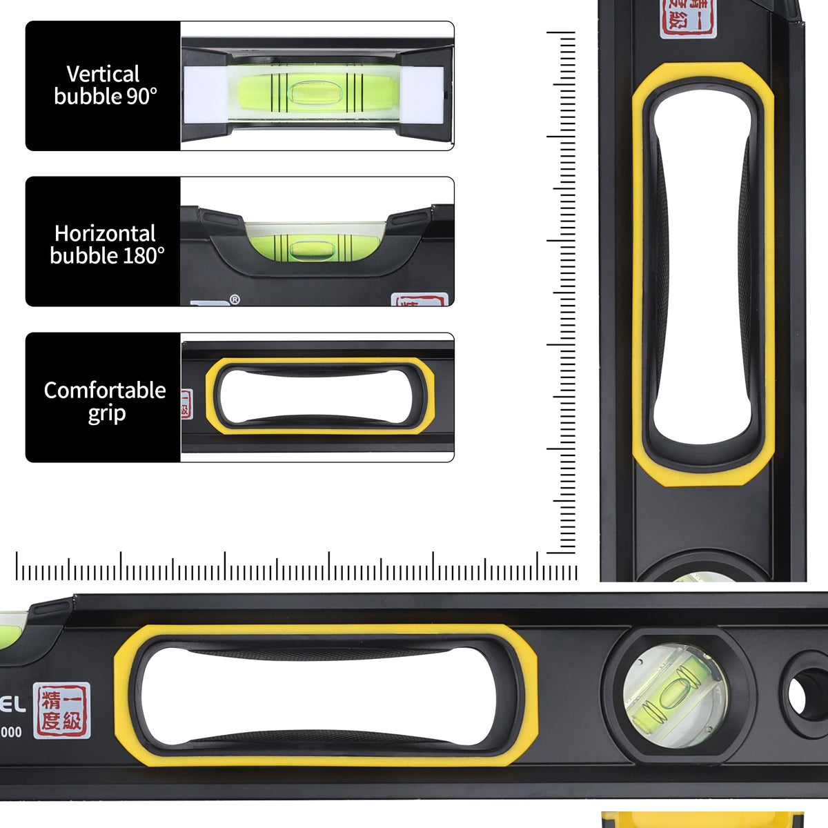 24-Inch/600mm Magnetic Bubble Level, Dual-View/High Strength Aluminum Alloy
