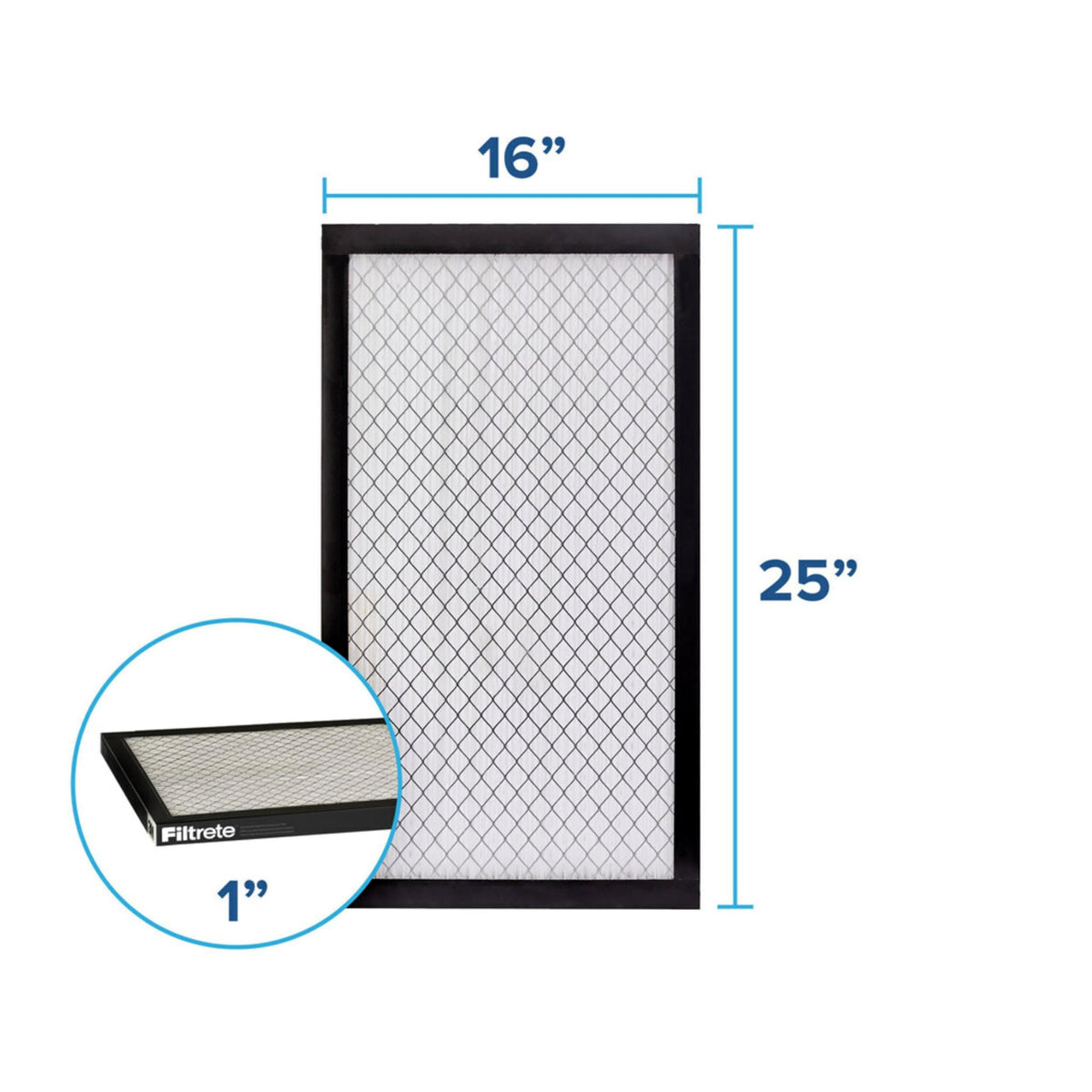 Filtrete 16x25x1 Air Filter, MERV 14, MPR 2500, 4 HVAC Filters