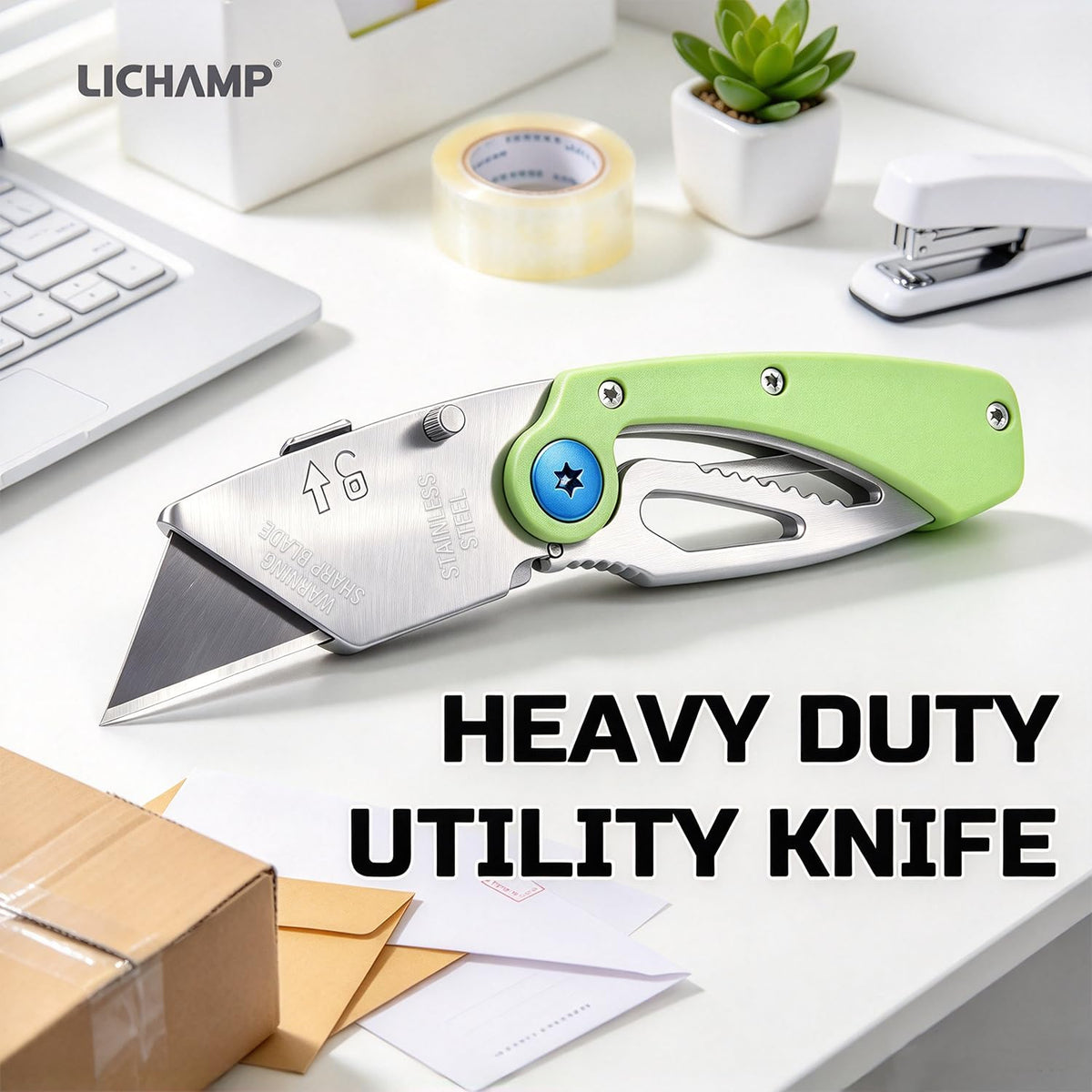 Lichamp 6-Pack Folding Utility Knife Set for Home, Work, Outdoor