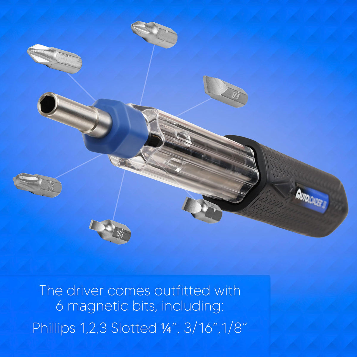 Autoloader Multi-Bit Magnetic Screwdriver with Auto-Loading Barrel