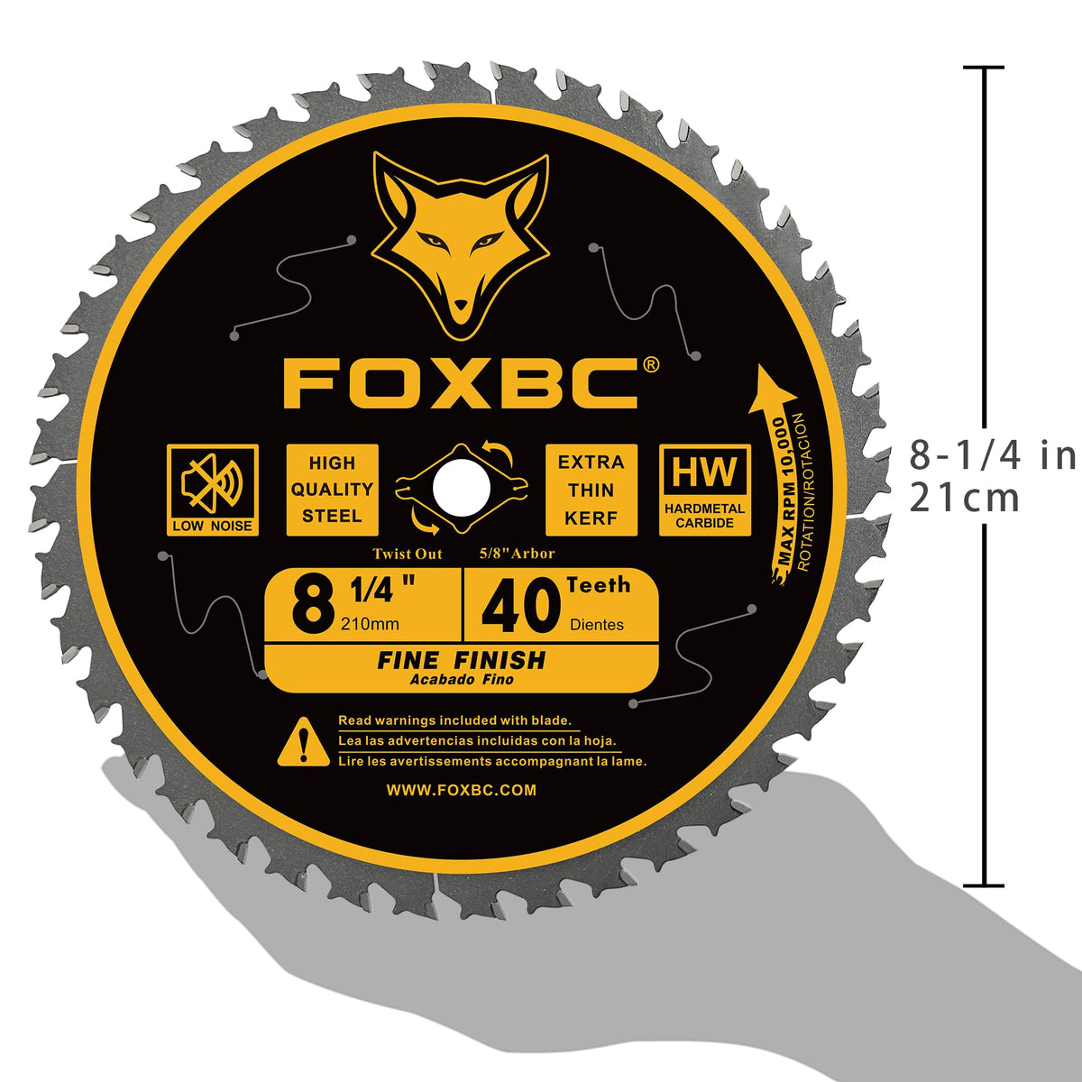 FOXBC 8-1/4 Inch Table Saw Blade 40 Tooth, Replacement for Freud Diablo D0840, DeWalt DWA181440 Finishing Circular Saw Blade, DeWalt Table Saw with 5/8" Arbor, Diamond Knockout