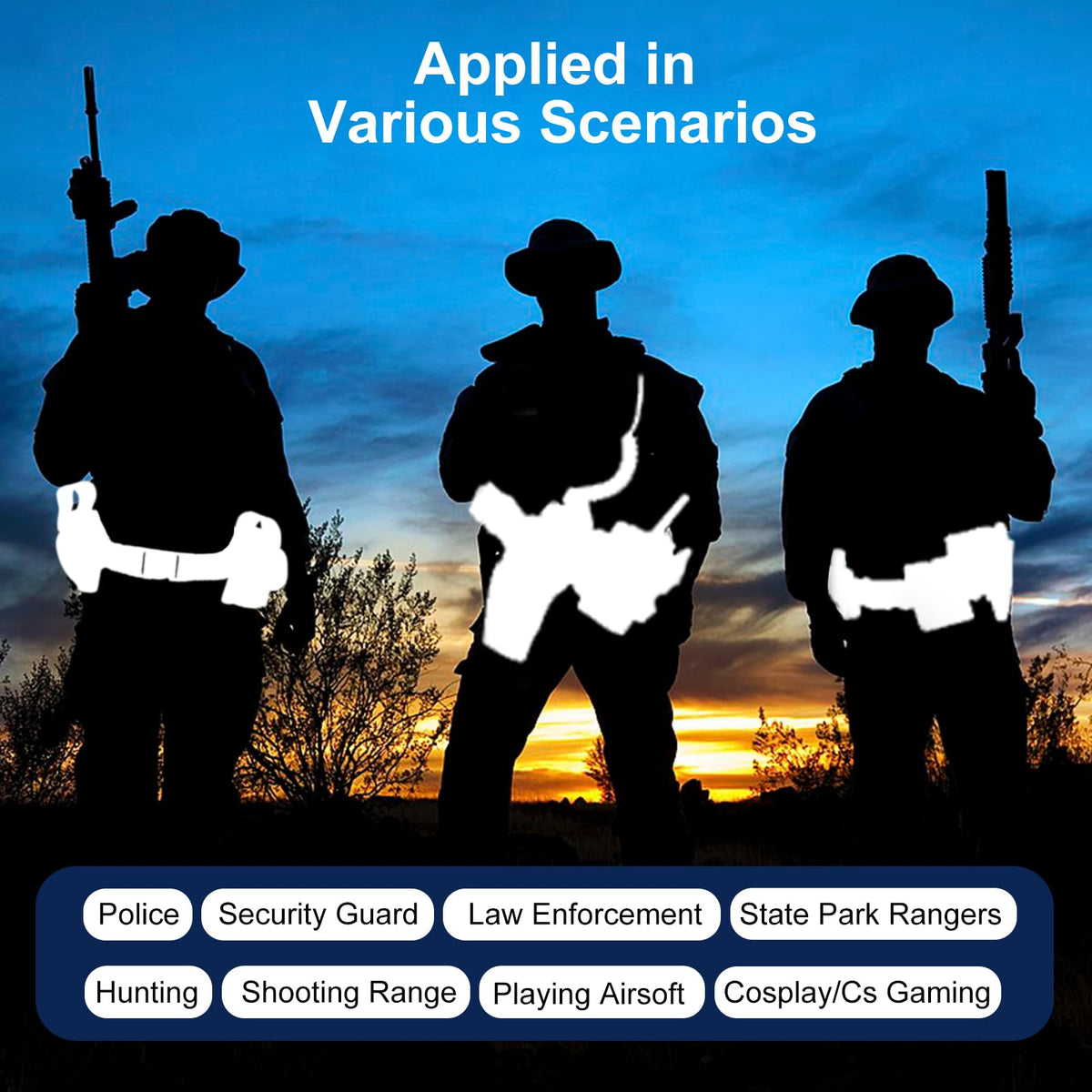 abcGoodefg 10 in 1 Black Utility Belt Tactical Police Security Belts with Pouch Men/Women Law Enforcement Duty Belt for Costume Hunting Game Belts & Bags (10 PCS, Black)