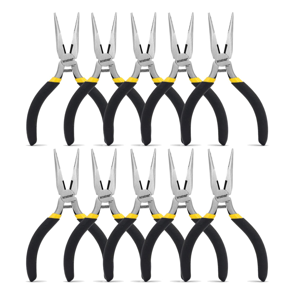 BOOSDEN 5'' Small Needle Nose Pliers 10 Pack, Mini Needle Nose Pliers, Micro Needle Nose Pliers