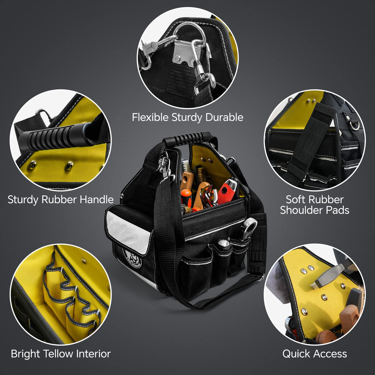 MARUTAI 10in Small Tool Tote Bag, 43-Pocket Organizer for Vehicle Storage