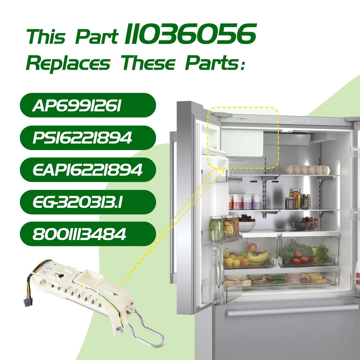 OEM 11036056 Ice Maker Compatible with Bosch Therm