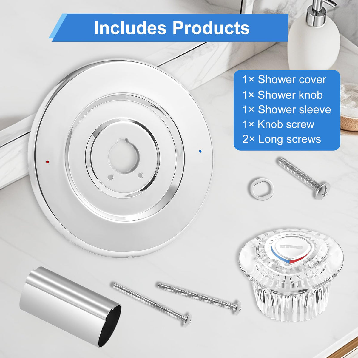 T470 Shower Trim Kit Compatible with Moen Chateau, Chrome Shower Handle Set