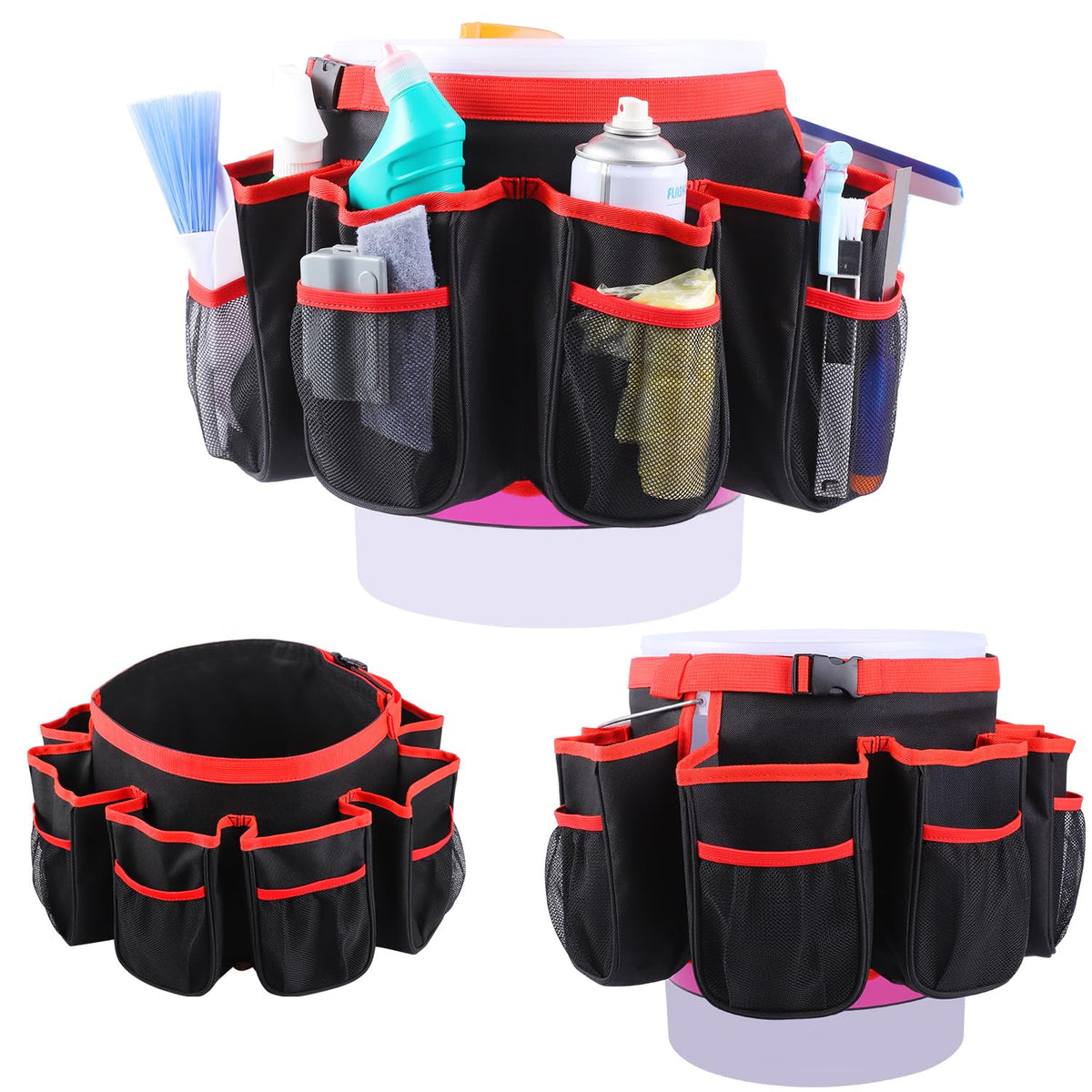 Bucket Cleaning Tool Organizer,Wash Tool Caddy 5-Gallon Organizer for Home