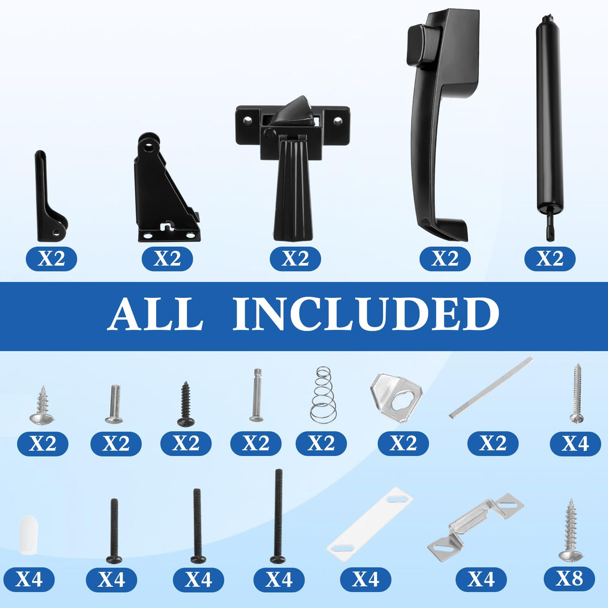 Gisafai 2 Sets Storm Door Closer Door Closure Heavy Duty Screen Doors Closer Pneumatic Screen Doors Replacement Parts with Handles, Hold and Close Smooth