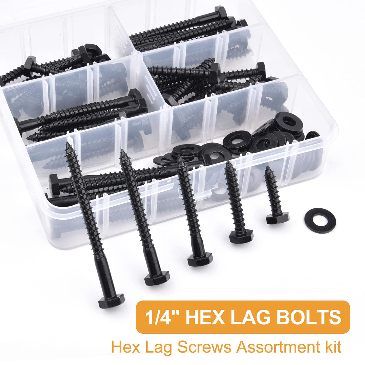 VIGRUE 108PCS Hex Lag Bolts Heavy Duty Wood Screws Assortment Kit