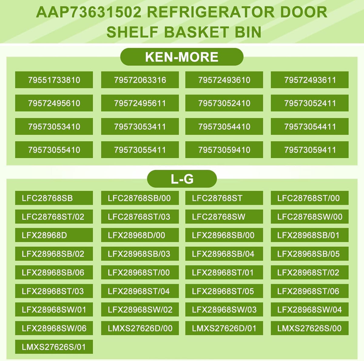 2 PACK AAP73631502 Refrigerator Door Shelf (Right) Replacement BY AMI PARTS