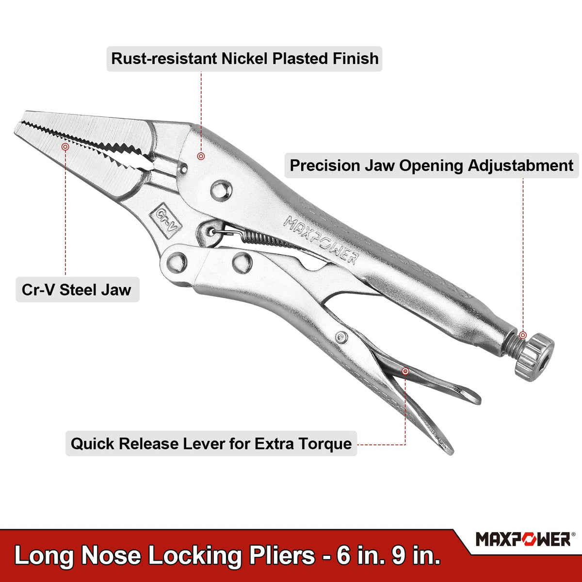 MAXPOWER 5-Piece Locking Pliers Set with Kitbag