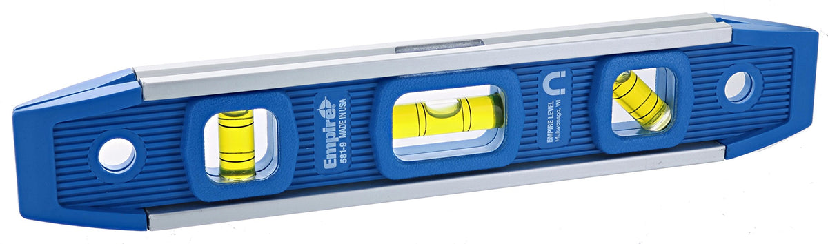 Empire 581-9 9-Inch Dark Blue Aluminum-Sided Dark Blue Torpedo Level with Overhead Viewing Slot (2-Pack)