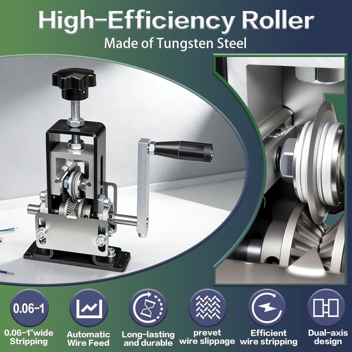 TORRIDE Manual Wire Stripping Machine, Gauge Wire 0.06-1"