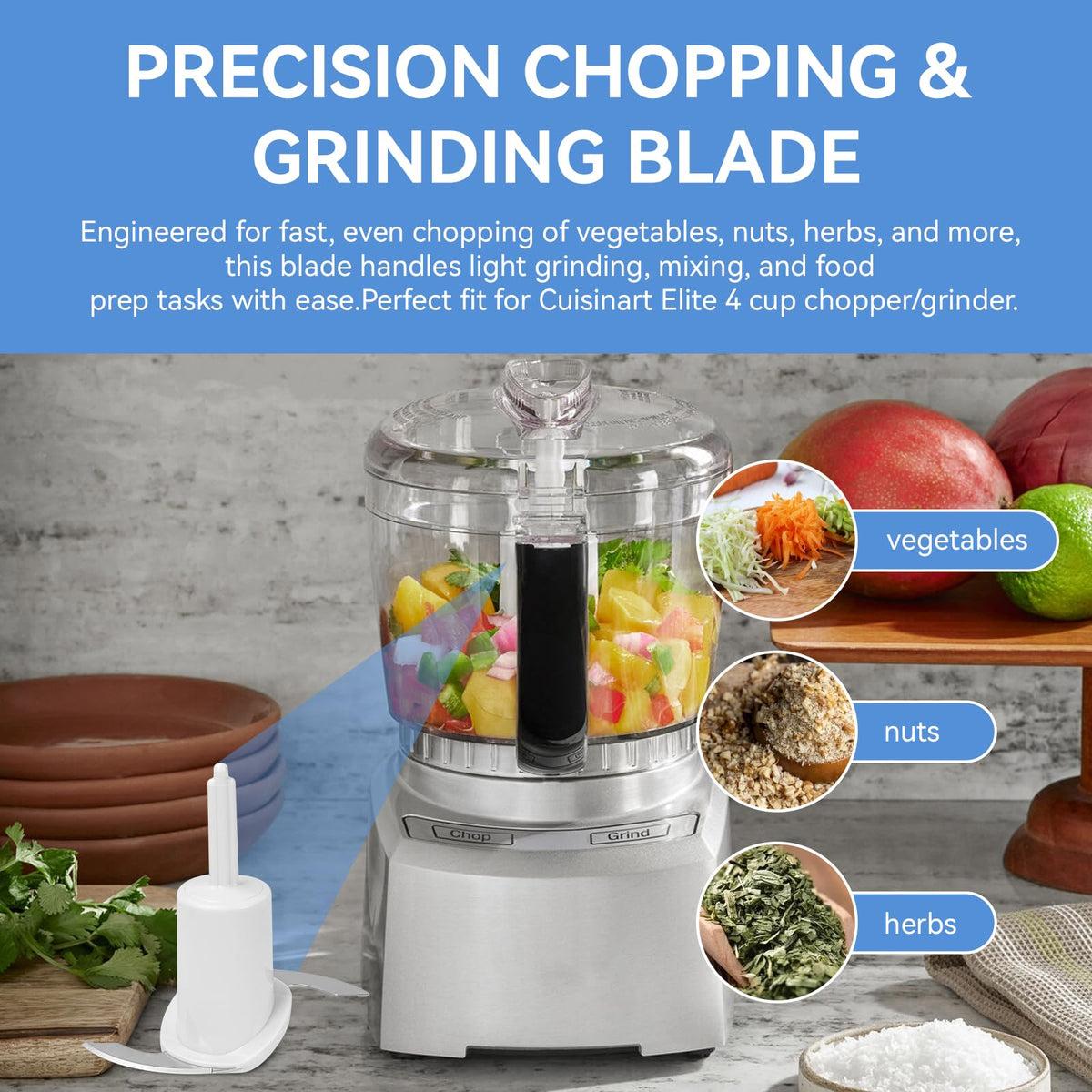 CH-4CB Chopping Blade Replacement for Cuisinart 4 Cup Mini Food Processor